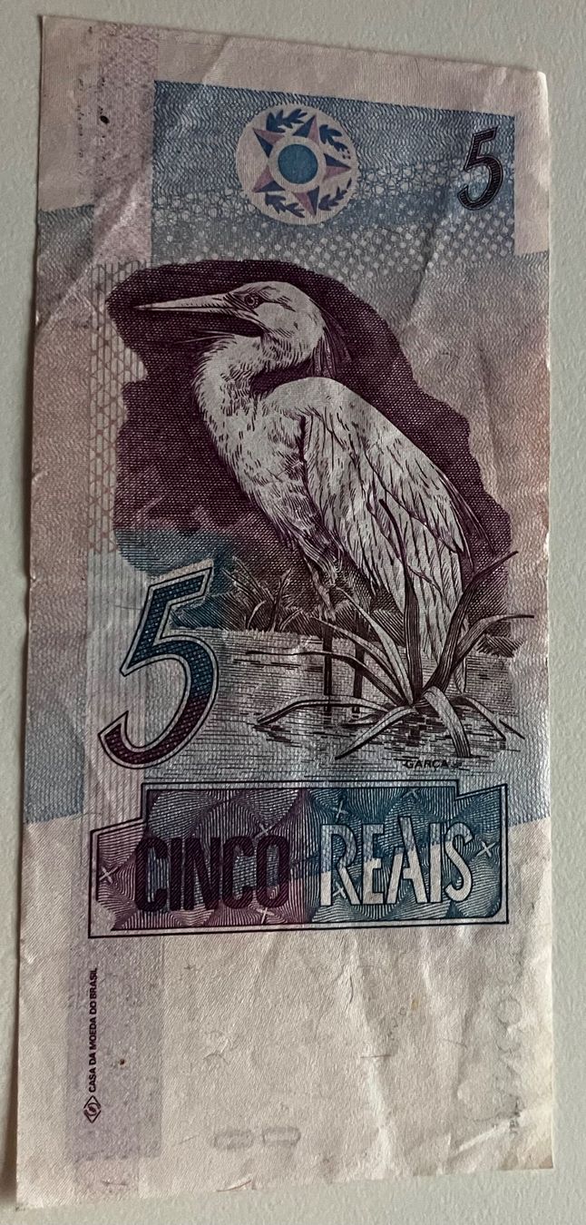 Banknoten: Brasilien 5 Reals – Gebraucht aus Algetshausen von Carrhard 1