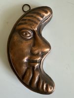 Kupferform Mondgesicht, Wanddeko, Herbstdeko, Vintage
