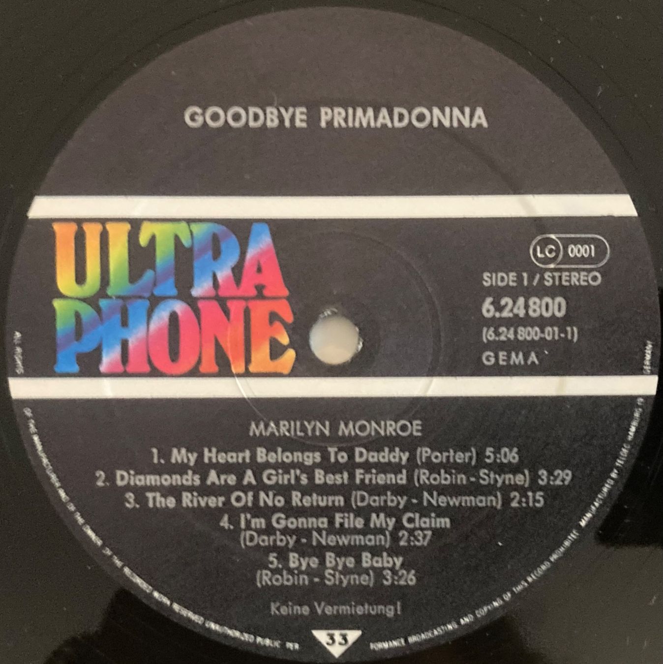 Dischi in vinile: MARILYN MONROE - GOODBYE, PRIMADONNA – Usato da Poliez-Pittet venduto da Newtown-Records 2
