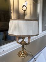 Messing Tischlampe vintag mit Schirm Schlange Motiv 