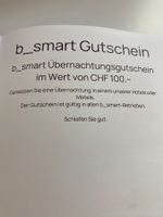 b-smart Übernachtungsgutschein CHF 100.--