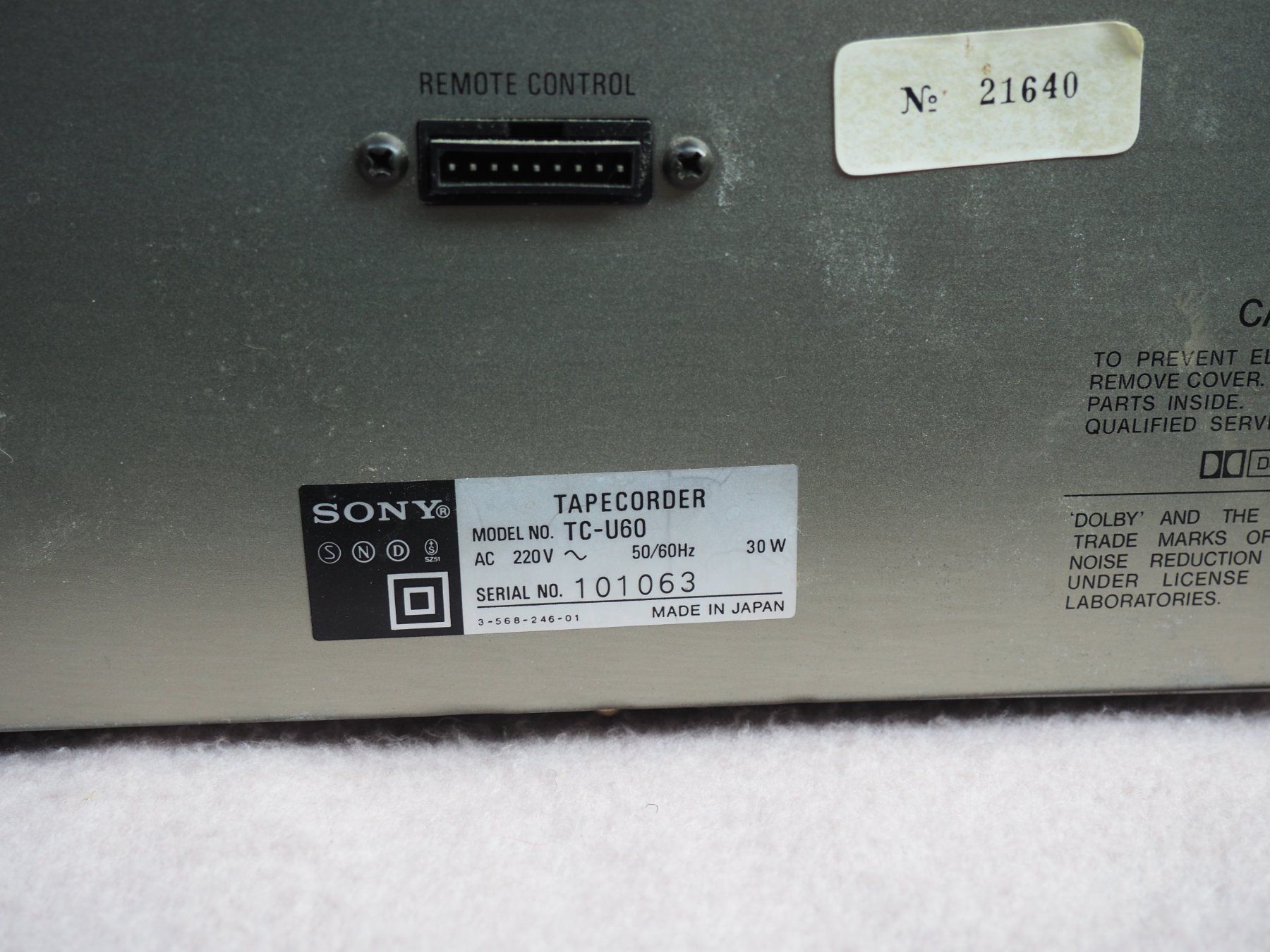 Sony Registratori: Sony Tapedeck, TC-U60 – Difettoso da Schänis venduto da Lobelie1 4