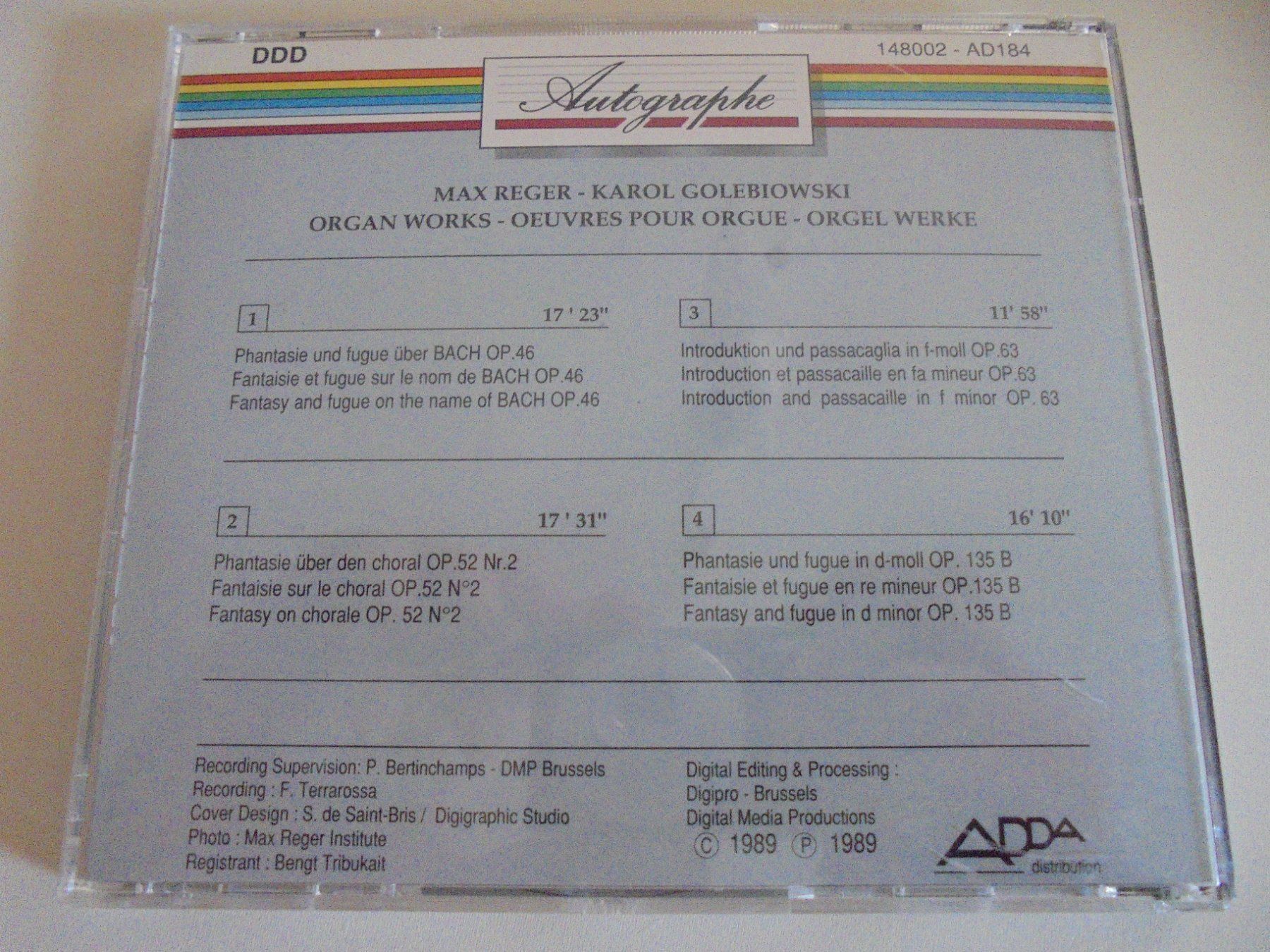 CDs: Max REGEL " Orgel Werke " Karol Golebiowski / EX – Gebraucht aus Eclépens von Consuelo 2