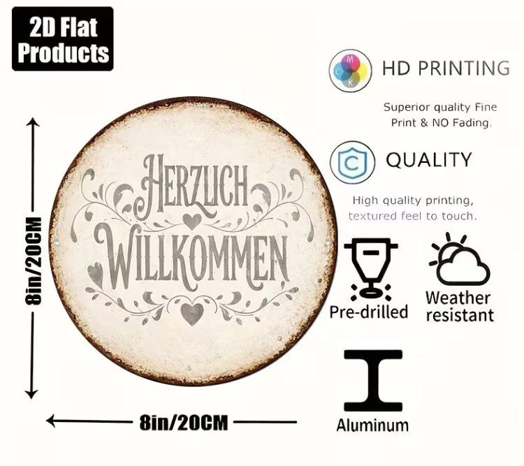 Ecriteaux: Schild Herzlich Willkommen – Neuf avec emballage d'origine à Gerlafingen par Tsuru 1