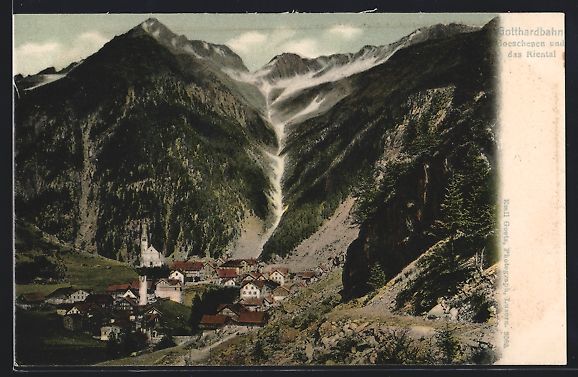 Cartoline postali: Göschenen /Gotthardbahn, Teilansicht un – Usato da Berlin venduto da bartko-reher