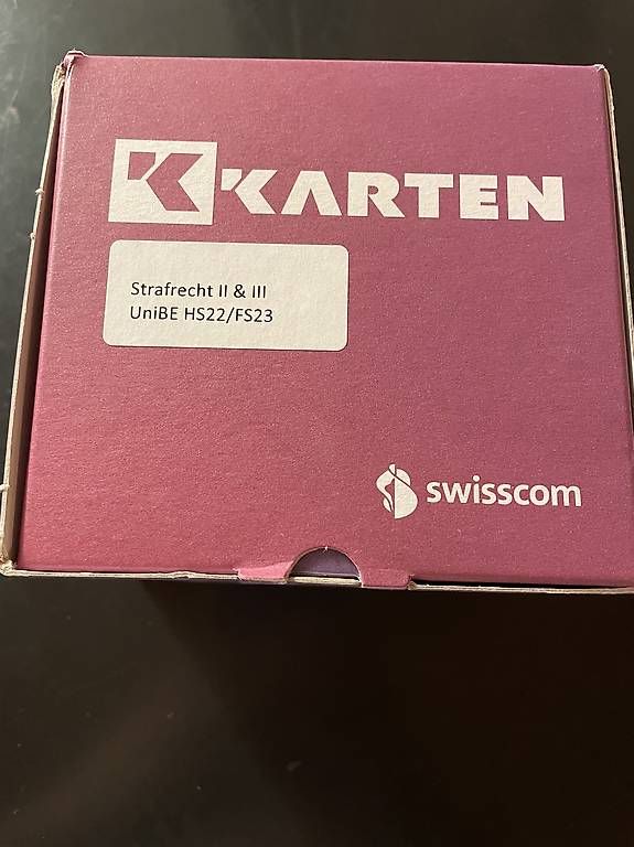 Altro materiale scolastico: KKarten UniBern Strafrecht 2&3 – Usato da Hägendorf venduto da jan_8lg5