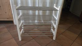 Étagère à chaussures 4 niveaux blanc métal bon état