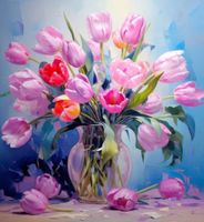 Diamond Painting Tulpen rosa 40x40cm