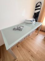 Glastisch mit Aluminiumrahmen 160 x 80 cm, Top Zustand!