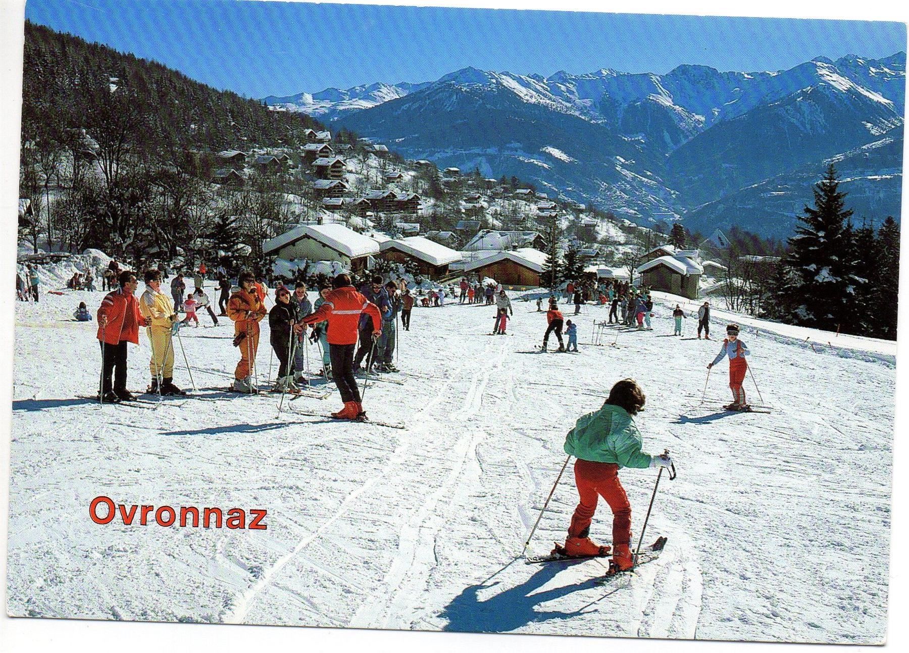 Cartes postales: OVRONNAZ Apprentissage du ski – D'occasion à Jona par philajona