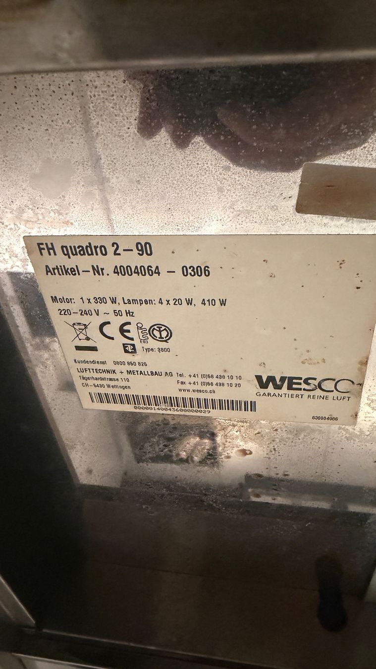 Wesco Dampfabzug: Duntsaubzugshaube Wesco – Gebraucht aus Künten von buli76 4
