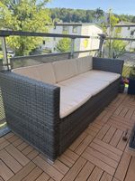 Gartensofa Rattansofa 3-Sitzer mit Auflagen guter Zustand
