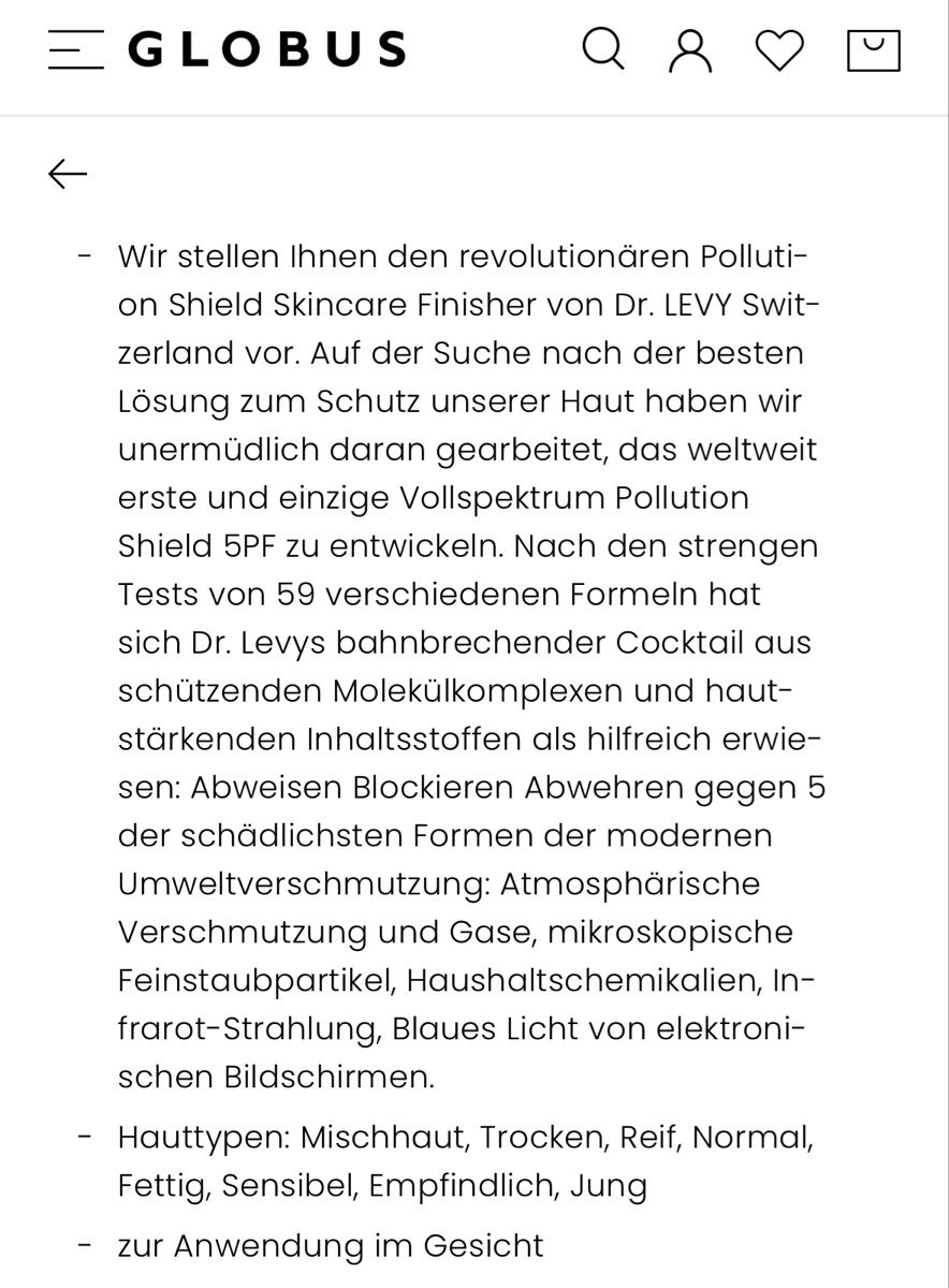 Cura del viso: Dr. Levy Pollution Shield - Ladenpreis CHF90.00, Neu! – Nuovo e nell'imballaggio originale da Zürich venduto da deruja 5