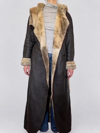 Manteau long Histoire de Plaire peau lainée mouton 38/M