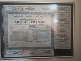Bon au porteur Cie Générale Aeropostale 1935 mit Coupon