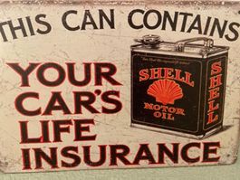 SHELL RETRO METALL MOTOR OIL Vintage Tafel NEU !1 Pcs