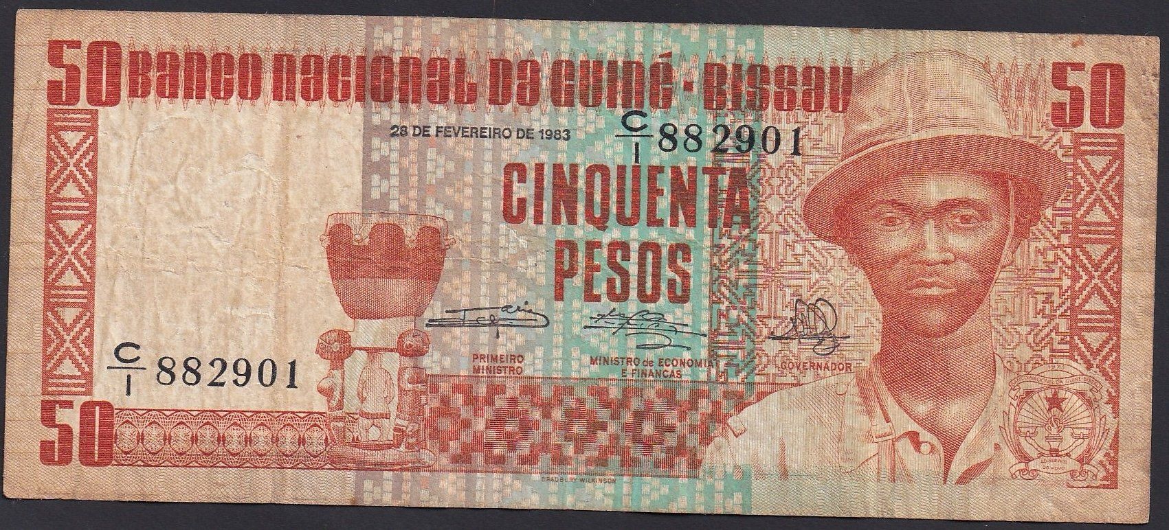 Banconote: Guinea Bissau 50 Pesos 1983 – Usato da Brugg AG venduto da banknoten_muesli