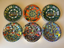 6 Bopla! Langenthal Untertassen 15 cm gebraucht bunt - Los 4