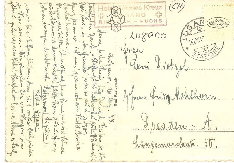 Cartoline postali: Lugano - Monte Brè Ticino + 1938 – Usato da Emmenbrücke venduto da teestube 1