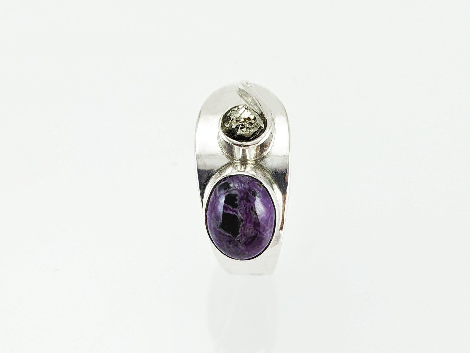 Anelli: Silberring mit Sugilith und Pyrit – Nuovo e nell'imballaggio originale da Meilen venduto da Byrd-bijoux 3