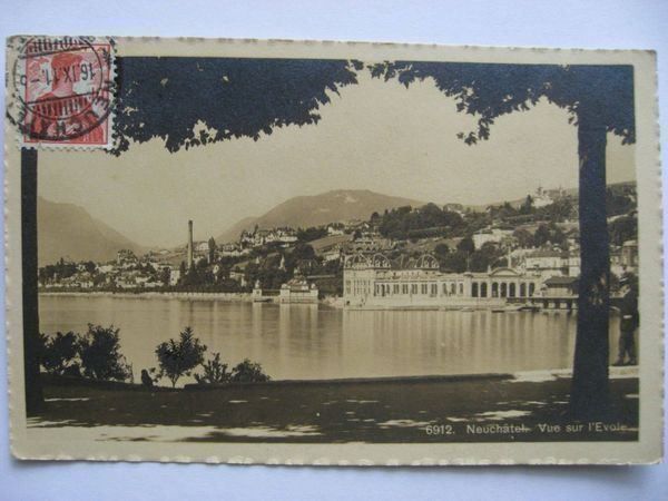 Cartoline postali: AK  Neuchâtel - Vue sur i'Evole – Usato da Gundetswil venduto da Egro01