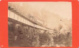 Vitznau (LU) Rigi Bahn Dampflok auf Viadukt