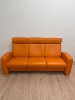 Vintage Stressless 3-Sitzer Leder-Sofa in Orange