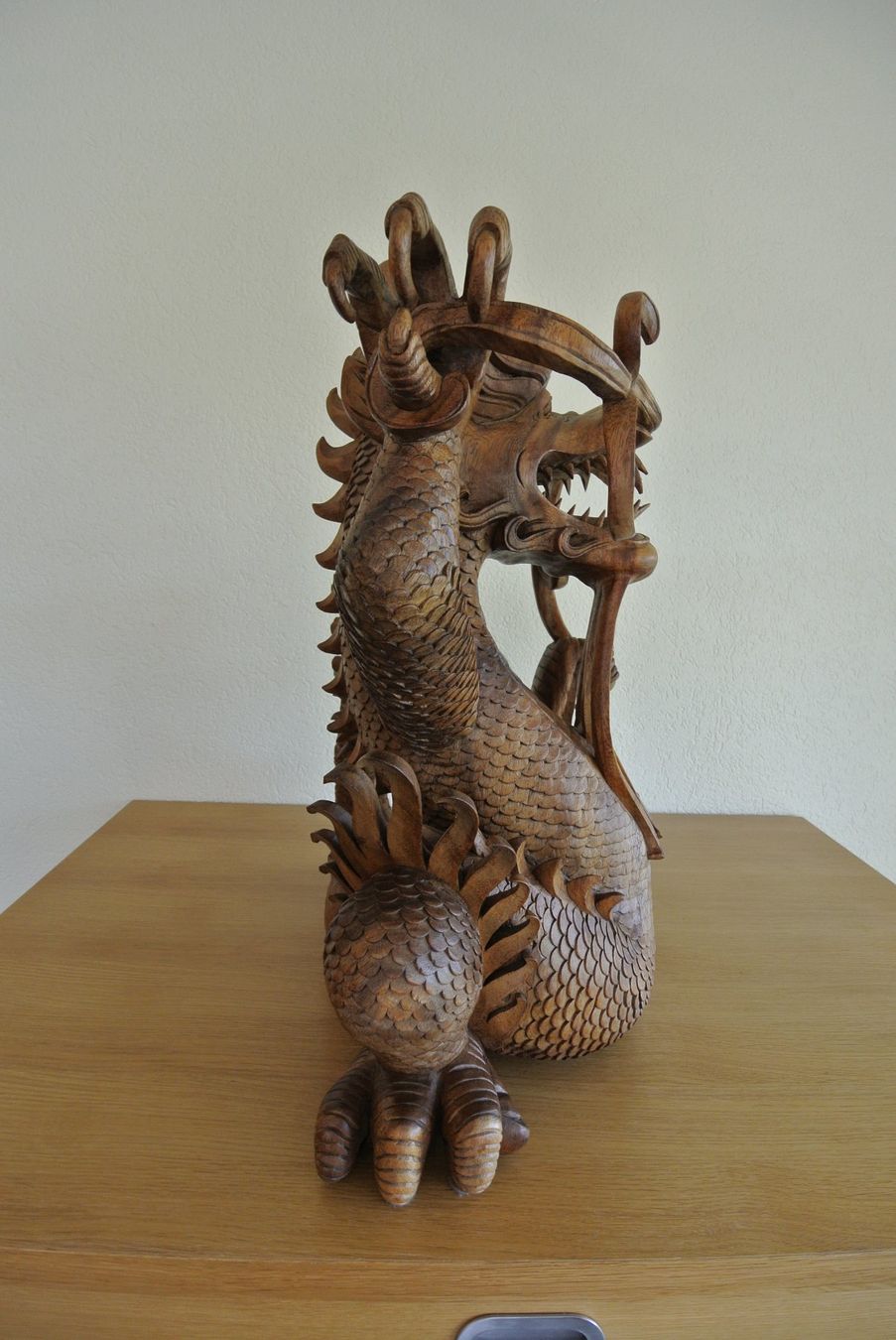 Holzartikel: Drachen Skulptur Massiv Teak Holz – Neu (gemäss Beschreibung) aus Winterthur von owight 2