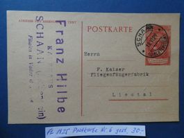 FL 1925 Postkarte Nr. 6 gestempelt