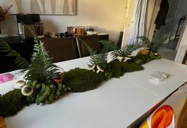 Herbstdeko „Wald“ - echtes Moos, Farn und unechte Pilze