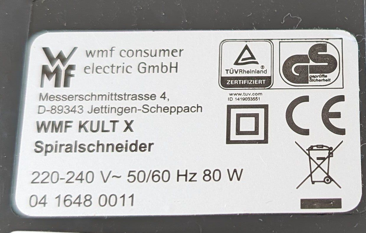 WMF Elettrodomestici da cucina: WMF Kult X Spiralschneider – Usato da Weesen venduto da marimes 2