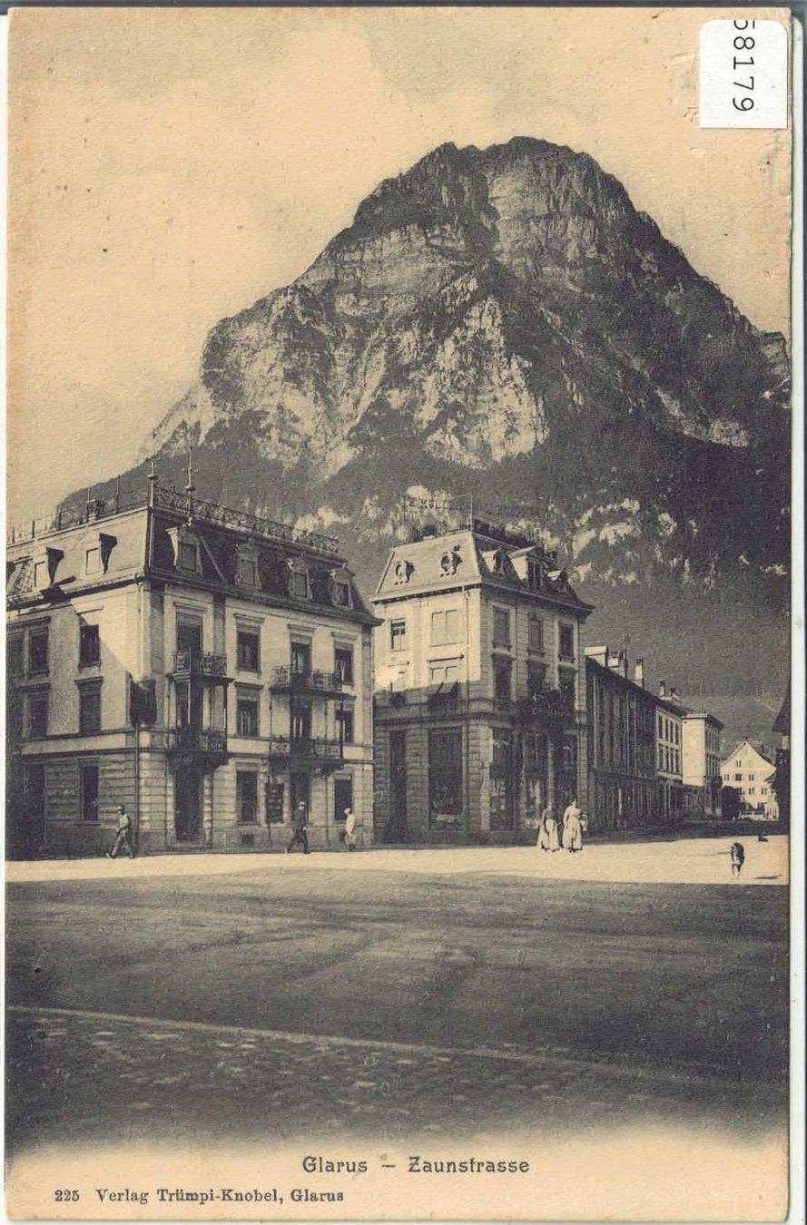 Cartoline postali: Glarus - Zaunstrasse - animee – Usato da Ettingen venduto da Kartenplanet