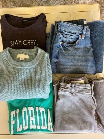 tolles Set, 2 x Jeanshose von Zara, Pullover, Gr. XS 164cm
