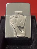 Zippo Feuerzeug mit Poker Motiv, neuwertig, Rarität.