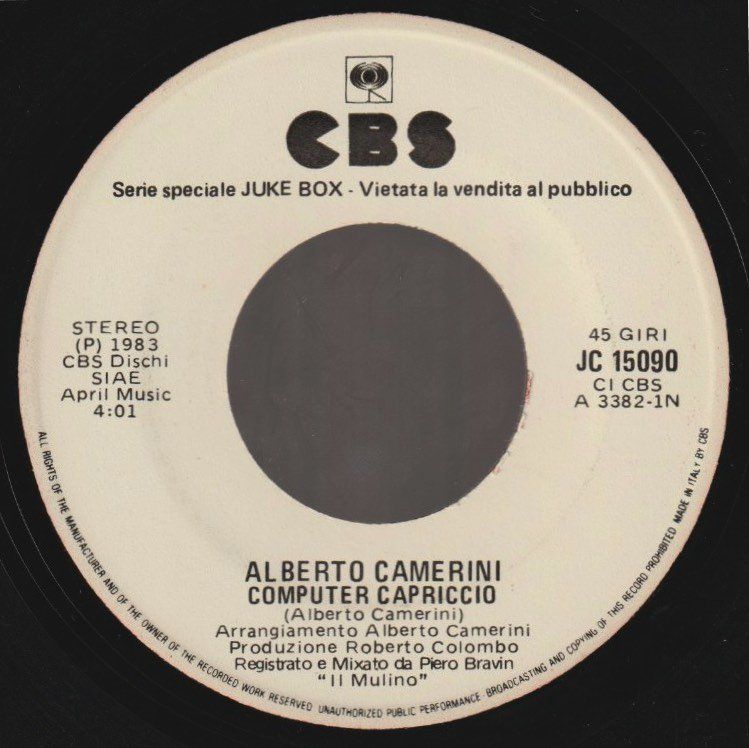 Vinyles: 7 " CAMERINI ALBERTO / OXA ANNA COMPUTER CAPRICCIO / SENZA – D'occasion à Vezia par Aquarius_Age