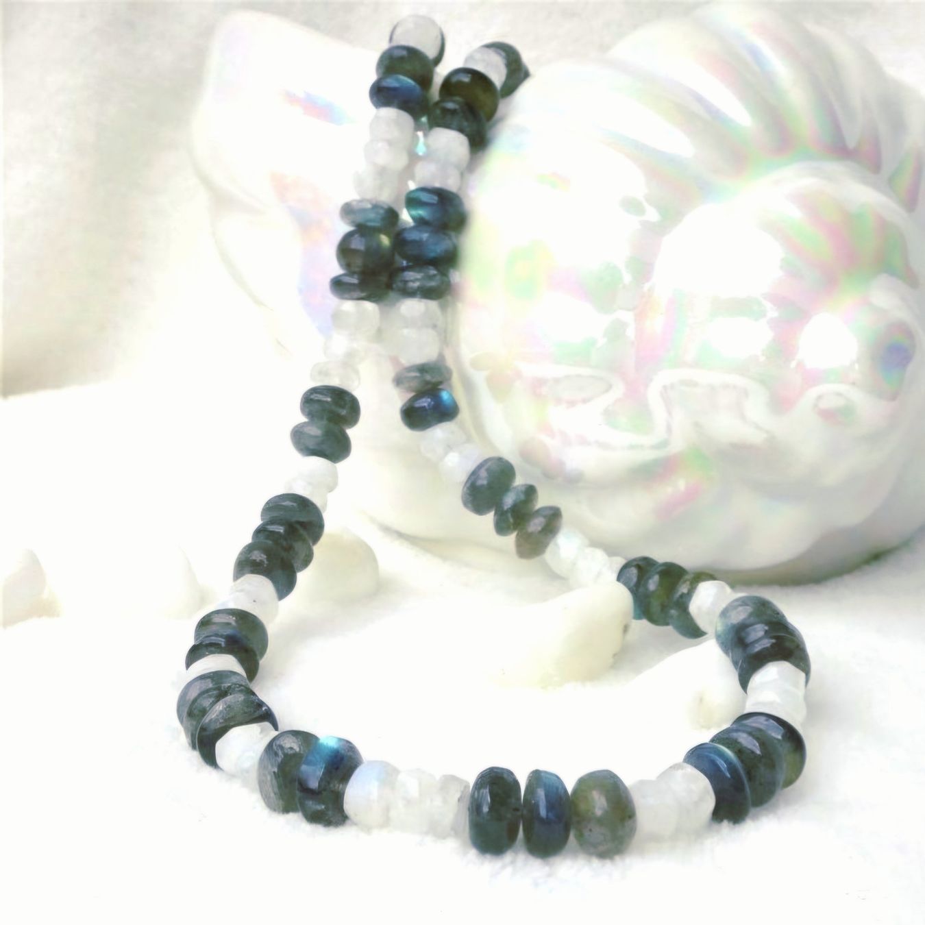 Catenine: Collier Halskette Labradorit Regenbogen-Mondstein Silber 925 – Nuovo e nell'imballaggio originale da Dielsdorf venduto da kumsch 2