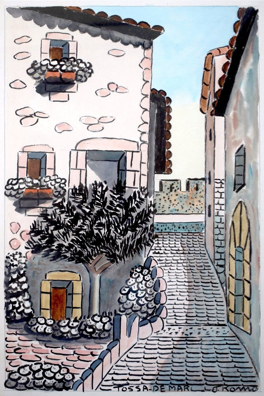 Dipinti: ROMO Tossa de Mar Aquarell Spanien Costa Brava – Usato da Zürich venduto da kunstarchiv.online 1