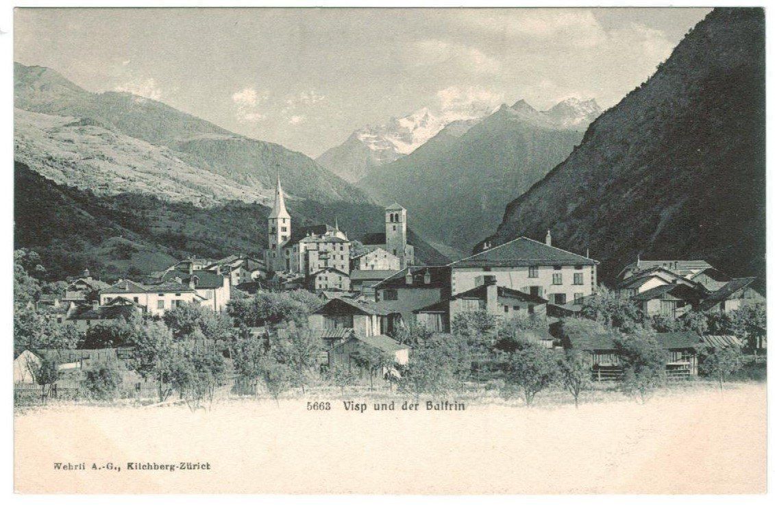Ansichtskarten: AK Visp und der Balfrin – Gebraucht aus Zürich von Tolima194