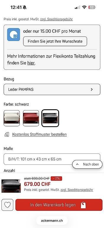 Sofas: Schwarzes Leder-Ecksofa mit Longchair  – Gebraucht aus Wiesendangen von Aleksad 2