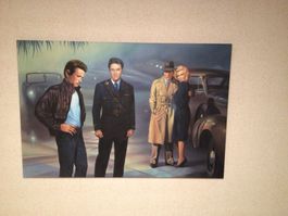 SUPERBE TABLEAU PENTURE SCENE CINEMA