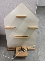 Tonieregal mit LED-Beleuchtung Hausform hell weiss Holz