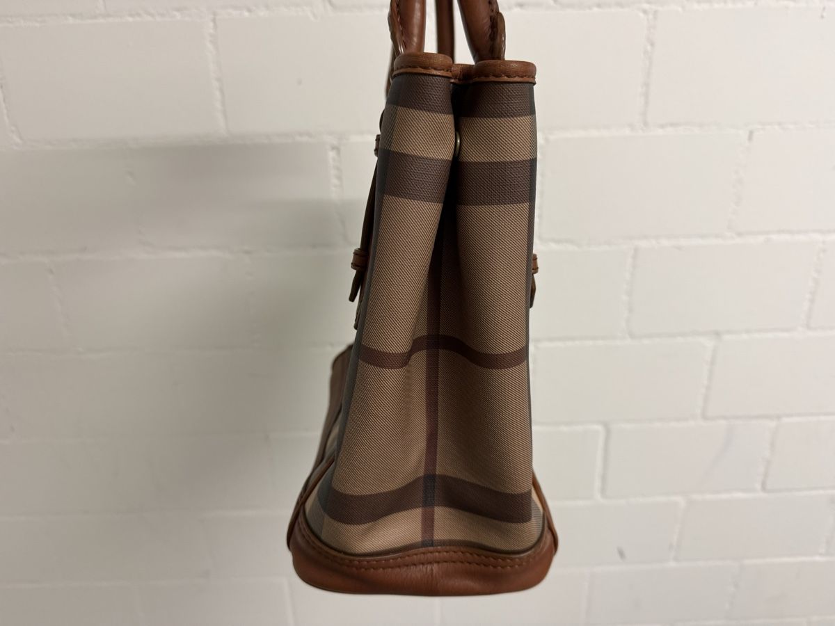 Burberry Borse da donna: Burberry Handtasche Check Nova Leder Braun – Usato da Zürich venduto da daki81 2