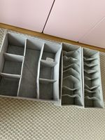 3 Fabric Drawer Organizers - Clothes/Sock Storage - Gray - 3