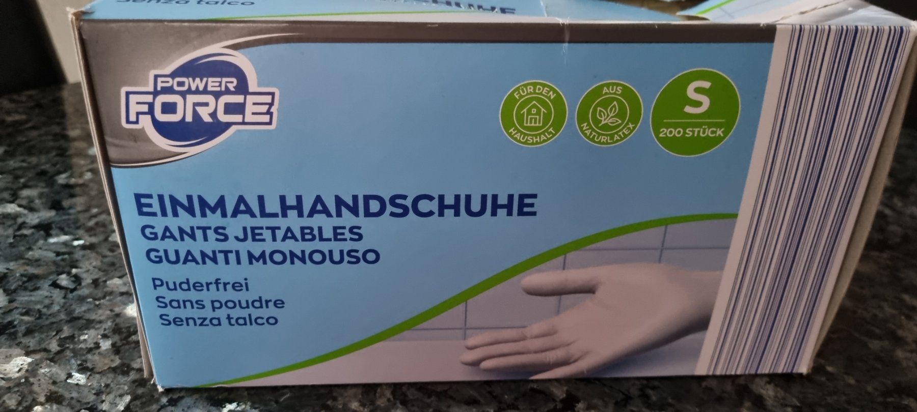 Guanti & manicotti: Power Force Einmalhandschuhe, Grösse S, 200 Stk., Neu! – Nuovo (secondo la descrizione) da egliswil venduto da Maggy6