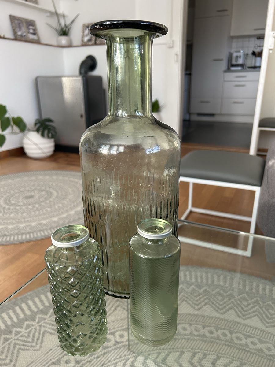 Vasi & Recipienti: 3er Set Vasen, Vintage Glasdesign – Usato da Gunten venduto da starfish3