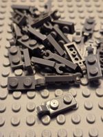 Lego 22x Platen 1x2 mit Clip(63868) dunkelgrau