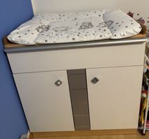Wickelkommode weiss grau mit Auflage guter Zustand