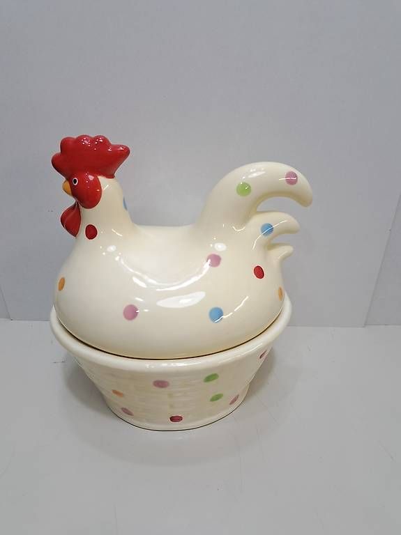 Zuccheriere: VINTAGE Keramik Deckeldose Huhn – Usato da Zürich venduto da aiman3333 2