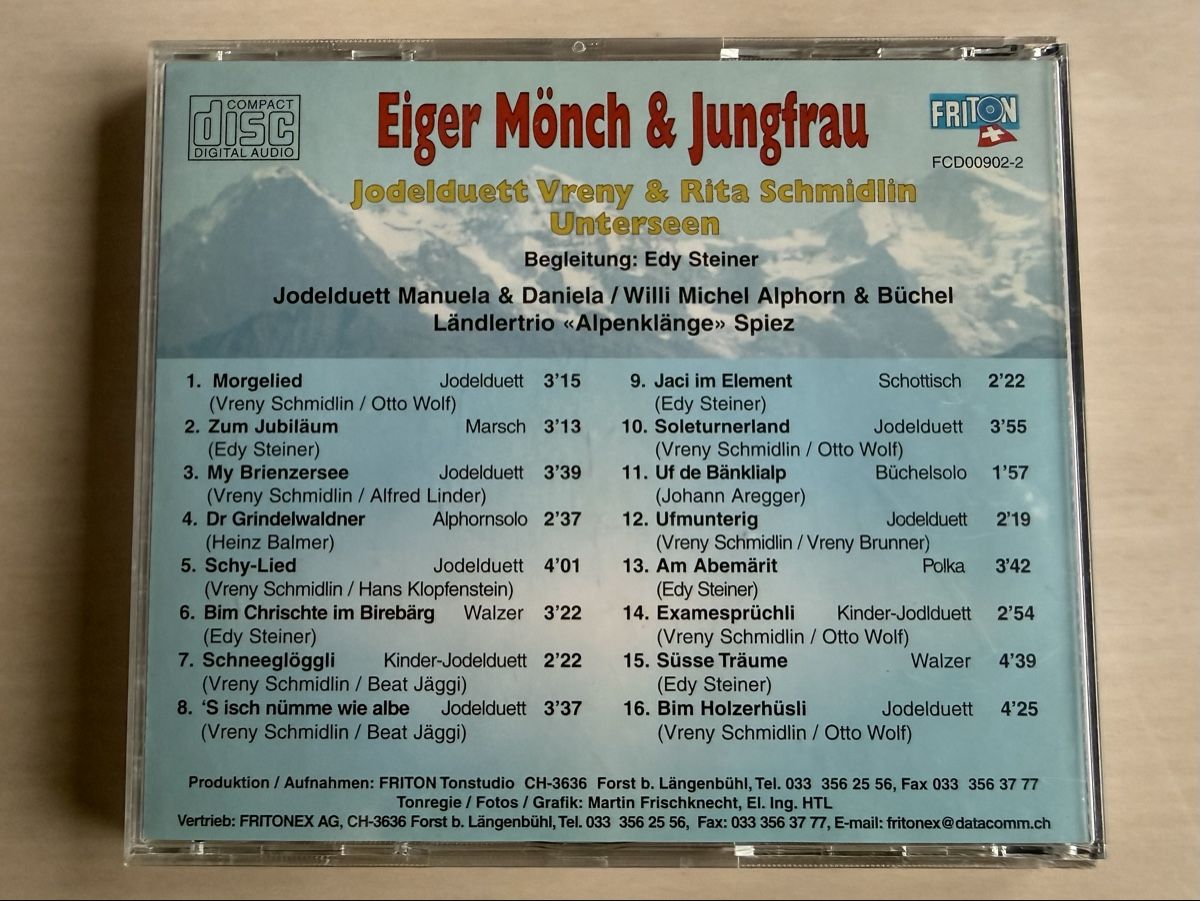 CD: CD Eiger, Mönch & Jungfrau - Jodelduett Vreny & Rita Schmidl – Usato da Oberried Brienz venduto da Chyara 1