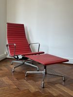 Vitra Eames EA 124 + EA 125 Ottoman – Leder Rot – Original